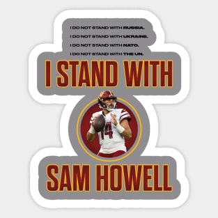 I stand with Sam Howell Black Text Sticker